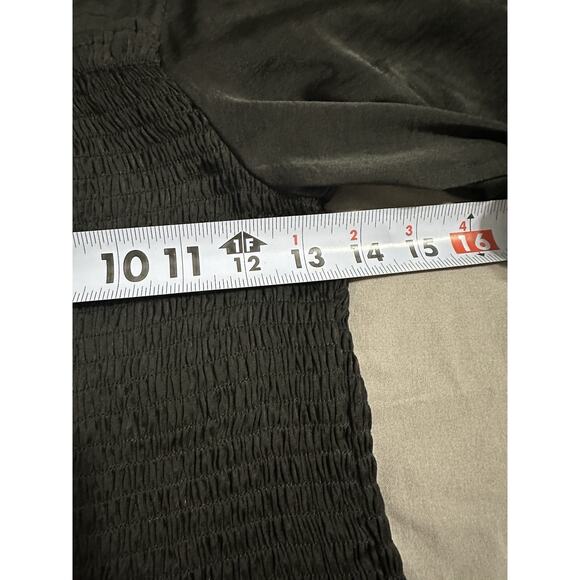 SHE + SKY Womens Black Crop Top Long Balloon Sleeves Elastic Top Medium - Picture 8 of 10